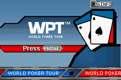 World Poker Tour title screen for GameBoy Advance